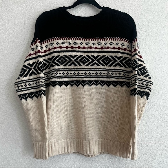Forever 21 Wool Blend Oversized Pattern Holiday Knit Sweater Small - Picture 1 of 5